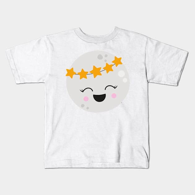 Cute Planet, Kawaii Planet, Stars, Space, Cosmos Kids T-Shirt by Jelena Dunčević